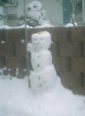 Der Schneemann in unserem Garten
